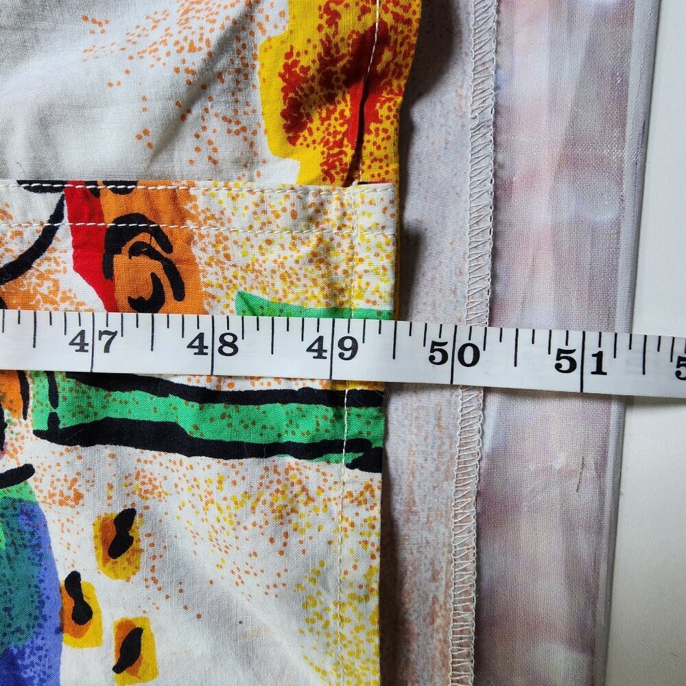 Vintage Together! Multicolor Abstract Print Belted Short-Sleeve Cotton Dress Wom - Picture 10 of 12